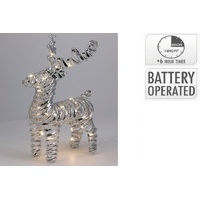 Reindeer 34cm Warm White Micro /Silver