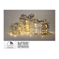3pc Giftbox Set Warm White Micro LED Silver