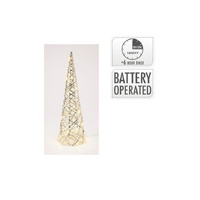 Cone 40Cm With 20LED Silver B/O