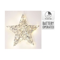 Star 30Cm With 20LED Silver B/O