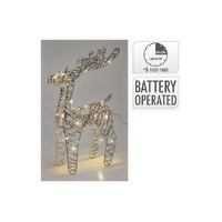 Reindeer 34Cm With 25LED Silver B/O
