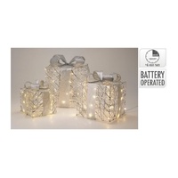 Giftbox Set With 40LED Silver B/O