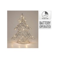 Xmas Tree 40Cm With 30LED Silver B/O