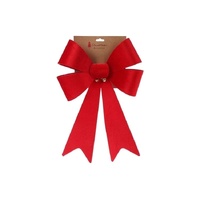 Flocked Bow With Bells 