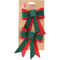 Bow 14cm Set 2 Green/Red