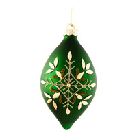 14cm Green Gold Leaf Long Drop