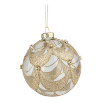 10cm Clear with Gold Swag Bauble