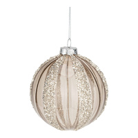 10cm Silver Encrusted Bauble