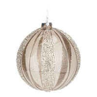 15cm Silver Encrusted Lined Bauble