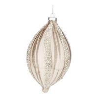 19cm Silver Encrusted Lined Bauble