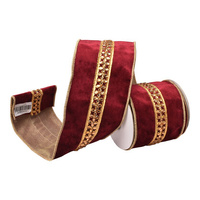 100mm Burgundy Velvet Ribbon