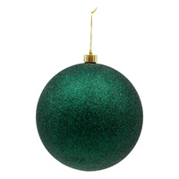 15cm Set of 2 Glitter Green Ball