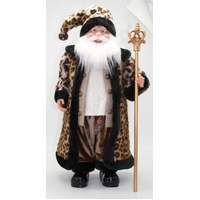 Santa with Leopard Print Coat