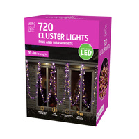 LED Cluster Lights 720 Pink &amp; Warm
