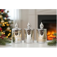 LED Candle Silver 14cm