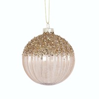 Smokey Champagne Glitter Bauble..
