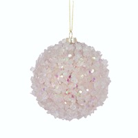 Pink Flaked Glitter Bauble..