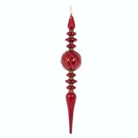 Red Beaded Finial XL Glass..