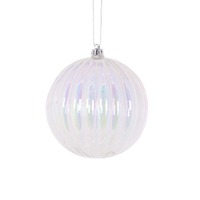 Ribbed Iridescent Bauble 10cm..