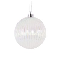 Ribbed Iridescent Bauble 12cm....