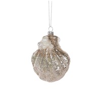 Metallic Clam w/Pearls Orn..