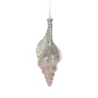 Metallic Conch w/Pearls Hanging..