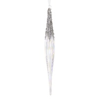 Silver Iced Crystal 30.5cm Hanging..