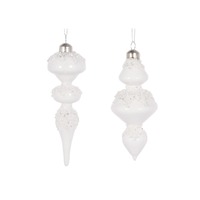 White Beaded Finials 3 Asst..