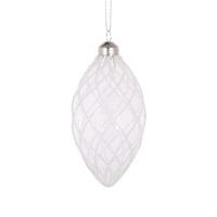 White Quilted Drop Bauble..