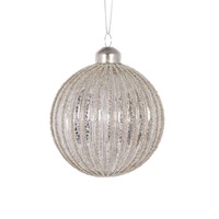 Metallic Champagne Stripe Bauble..