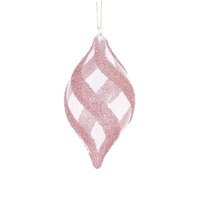 Pink Crystal Swirl Drop Bauble..
