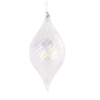 High Shine Silver Swirl Drop Bauble..