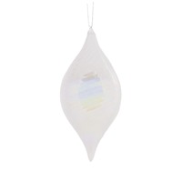 High Shine White Swirl Drop Bauble..