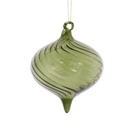 Transparent Green Swirl Onion Bauble..