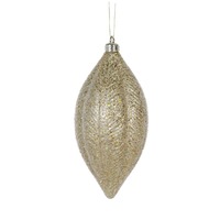 Metallic Gold Feather Drop Bauble..