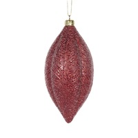 Matte Red Feather Drop Bauble..