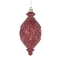 Matte Red Intricate Drop Bauble..