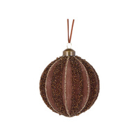 Chocolate Embellished Ribbed Bauble