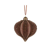 Chocolate Embellished Ribbed Onion Bauble