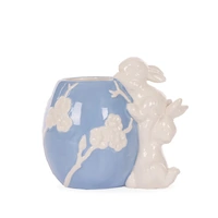 Blue Bunny Egg Vase