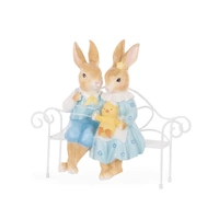 Mr &amp; Mrs Rabbit on Park Bench