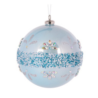Pearl Light Blue Embellished Bauble