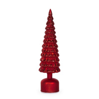 41cm Red Mercury Glass Rotating LED Tree