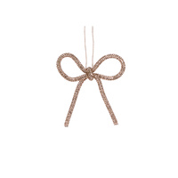 Champagne Beaded Bow 9cm