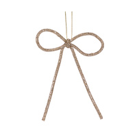 Champagne Beaded Bow 14cm