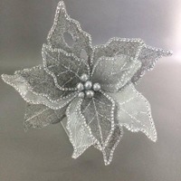 Silver Organza Ponsettia