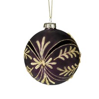 Purple Gold Glass Bauble 10cmD