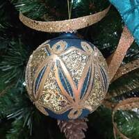 Green Gold Pattern Bauble