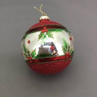 Red Mirrored Holly Ball