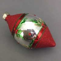 Red Mirrored Holly Long Drop